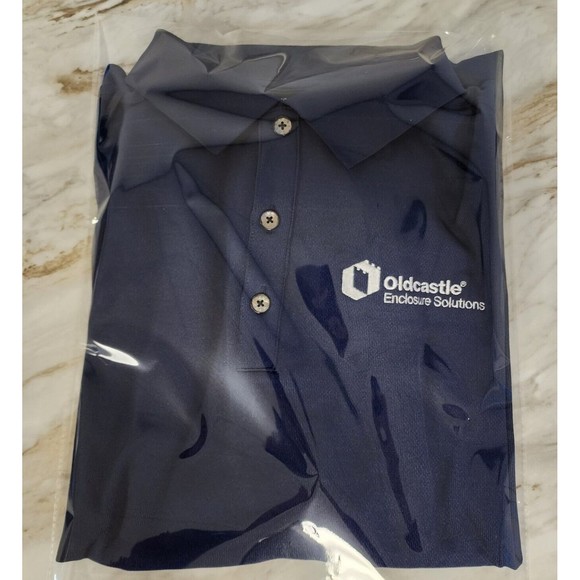 Nike Golf Men's Polo Shirt 2XL Blue Solid Dri-Fit Short Sleeve Logo - Picture 6 of 6